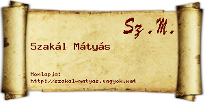 Szakál Mátyás névjegykártya